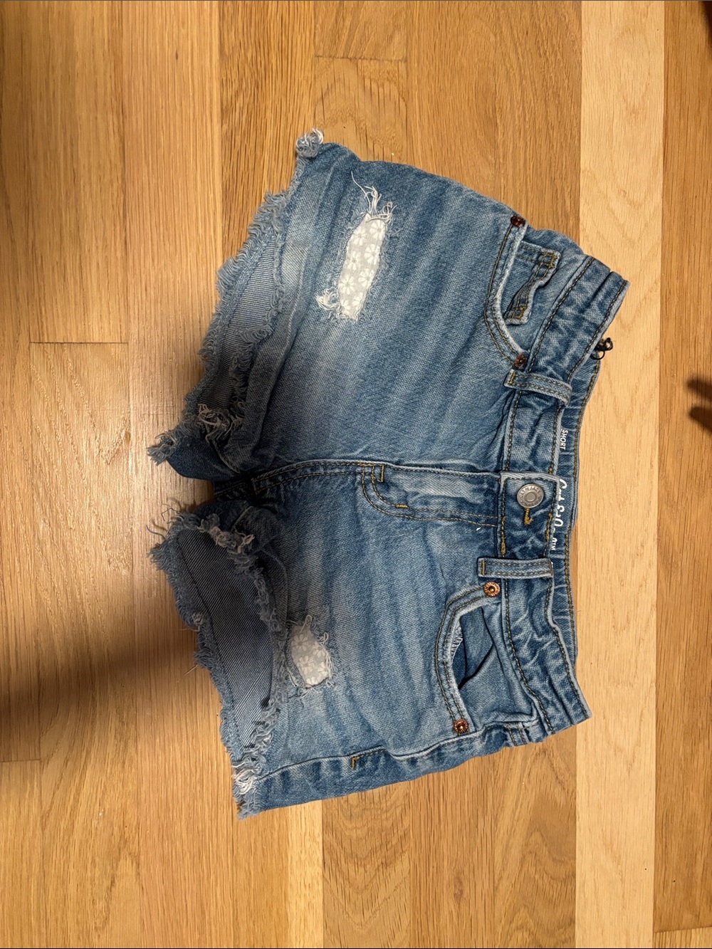 Cat & Jack Light Wash Frayed Denim Shorts